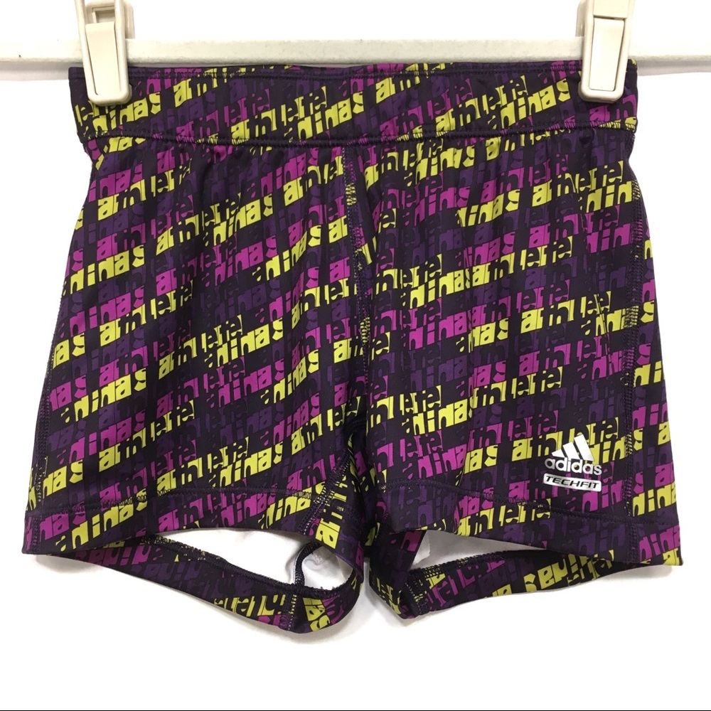 ADIDAS LOGO TECHFIT PURPLE ATHLETIC SHORTS